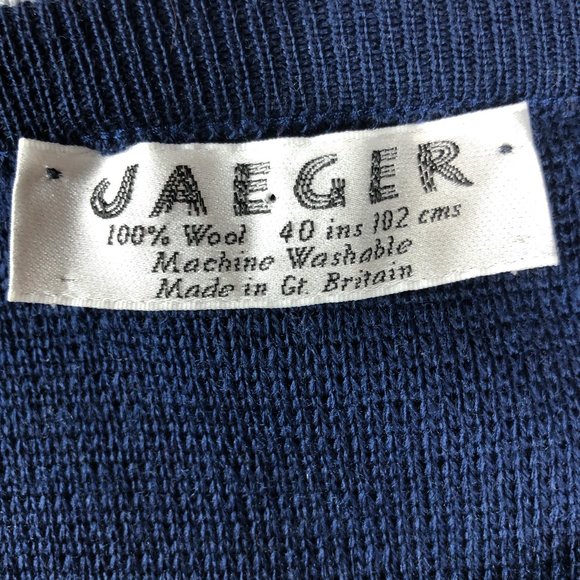 Vintage Jaeger Wool Cardigan Navy Size XL - Picture 5 of 6